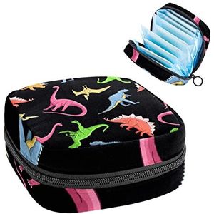 Vrouwen Maandverband Pads Handtas Dames Menstruatie Cup Pouch Meisjes Draagbare Tampon Opbergtas Dinosaurs Periode Pouch met Rits
