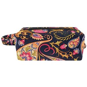 Kleine make-uptas voor dames, make-uptas, cosmetische reistas,Vintage Indiase Paisley Afdrukken