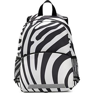 Zebra Paardenpatroon zwart wit rugzak kleine kinderen boekentas kleuterschool schoolrugzak voor meisjes en jongens van 3-8 jaar, Patroon., 10×4×12in