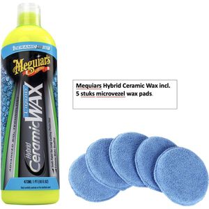 Meguiar's Hybrid Ceramic Liquid Wax - Autowax - Inclusief 5 Microvezel Wax Pads