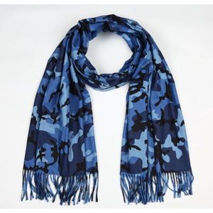 Sjaal Camouflageprint Blauwtinten