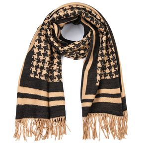 Luxe winter shawl met franjes