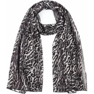 Sjaal luipaardprint zwart/wit