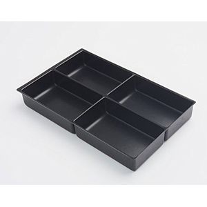 Bisley MultiDrawer Lade-inzetstuk, 4 vakken voor A4-laden, metaal, 800 kunststof, 36,5 x 23,7 x 5 cm