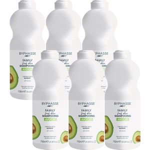 Byphasse Family Voedende Shampoo Fresh Avocado – Droog Haar – PH Neutraal VOORDEELVERPAKKING 6 x 750ml