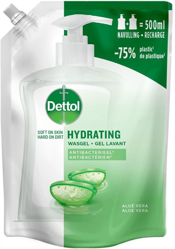 6x Dettol Refill Handzeep Hydrating Aloe Vera 500 ml