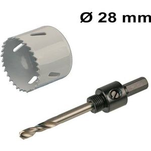 Gatenzaag - Ø 28 mm - Bi-Metaal - Met Adapter en Centreer Boor