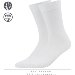 Cosas Bamboe Sokken - 2 Paar - Wit - 95% Bamboe - Maat 35-38 - Glad, Ademend en Duurzaam