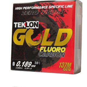 Teklon Gold Fluorocarbon - Vislijn - Fluorocarbon - 137 meter - Diameter 0.189mm - Trekkracht 3.806kg - Eftta approved