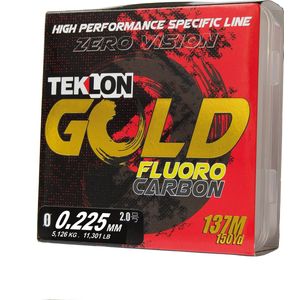 Teklon Gold Fluorocarbon - Vislijn - Fluorocarbon - 137meter - Diameter 0.225mm - Trekkracht 5.126kg – Eftta approved