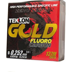 Teklon Gold Fluorocarbon - Vislijn - Fluorocarbon - 137meter - Diameter 0.252mm - Trekkracht 6.039kg – Eftta approved