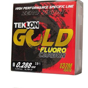 Teklon Gold Fluorocarbon - Vislijn - Fluorocarbon - 137meter - Diameter 0.288mm - Trekkracht 7.579kg – Eftta approved
