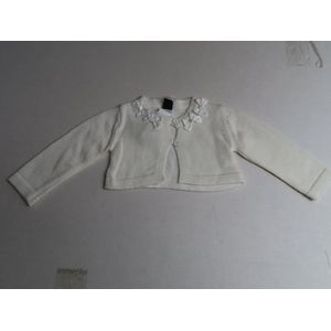 Bolero - Kort gilet - Meisje - Wit - strikjes - 6 maand 68