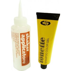 Lisap Tonette R8 Light Copper Blond Kruiden Tint Shampoo + activator + Hair Bad - D4 Light Hazel Blonde