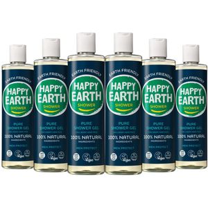 6x Happy Earth 100% Natuurlijke Douchegel Men Protect 300 ml
