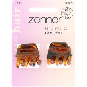 4x Zenner Haarklemmen Stay in Hair Bruin 2 stuks