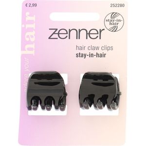 4x Zenner Haarklemmen Stay in Hair Zwart 2 stuks