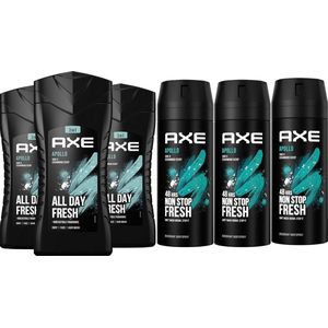 Axe Apollo MIX - 3x Apollo Douchegel & 3x Apollo Deo Spray