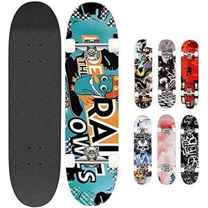 Smibie Lyndee Skateboards Pro Skateboards Complete Skateboard voor jongens, beginners, jongens, volwassenen, 7 lagen, esdoornhout, uniseks, volwassenen meisjes kinderen