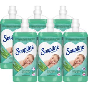 Soupline Wasverzachter Noot Van Aloë 336 wasbeurten - 6 x 1,3L - Voordeelverpakking