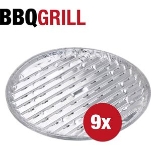 BBQ - Aluminium Grillschalen - 9 stuks - 35 x 1,5 cm - zilver