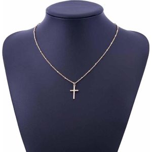 Ketting met kruisje goudkleur