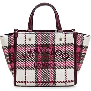 Jimmy Choo, Geruite Wollen Tote Tas Veelkleurig, Dames, Maat:ONE Size