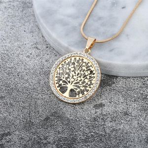 Ketting met hanger levensboom goudkleur