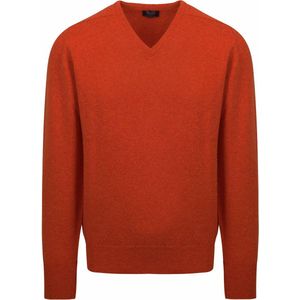 William Lockie - V-neck - Lamswol - Oranje - Pullovers