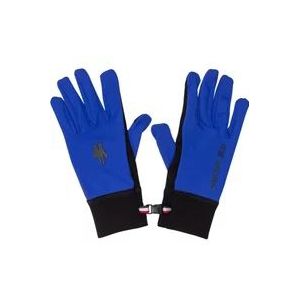 Moncler, Accessoires, Heren, Blauw, ONE Size, Blauwe Handschoenen met Logo Patch en Rubberen Inzetstuk