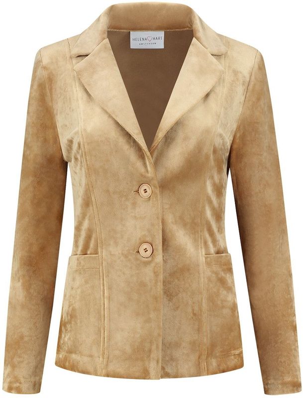 Helena Hart - Velours Kort Uni 7424uni - Blazer - Beige