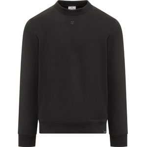 Courrèges, Heren, Sweatshirts & Hoodies, Zwart, Maat: XS Fleece,