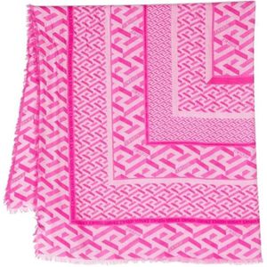 Versace, La Greca sjaal Roze, Dames, Maat:ONE Size