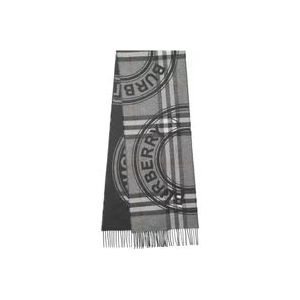 Burberry Designer Cashmere Sjaal met Ruitpatroon , Gray , Heren , Maat: ONE Size