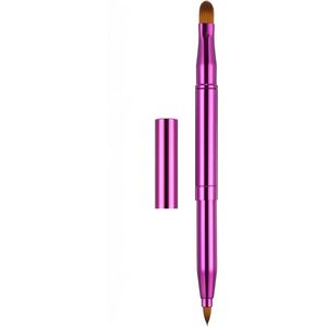 Uitschuifbaar, Intrekbaar Lippenseel en Penseel met dop / Automatic. Retractable Lip Brush - Roze Glans - 1 stuks