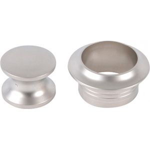 Knop+Ring Pushlock Zilver Mat 2st.