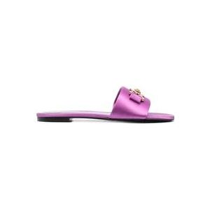 Versace Paarse Medusa Platte Sandalen , Purple , Dames , Maat: 35 EU