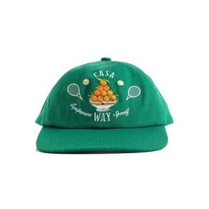 Casablanca, Geborduurde Cap met Casa Way Logo Groen, Heren, Maat:ONE Size