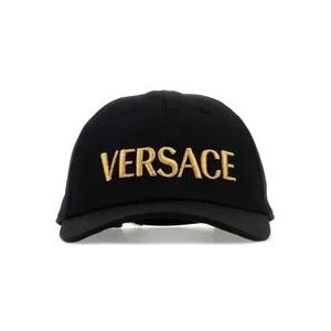 Versace Zwarte katoenen baseballpet , Black , Heren , Maat: 57 CM