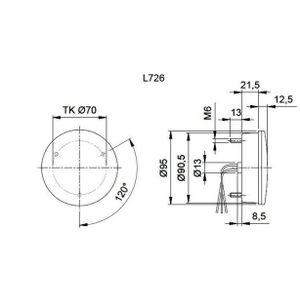 Jokon Knipperlicht/Achterlicht LED 726 Rond Wit