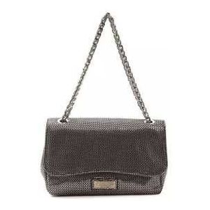 Pompei Donatella, Tassen, Dames, Grijs, ONE Size, Leer, Grijze Leren Crossbody Tas