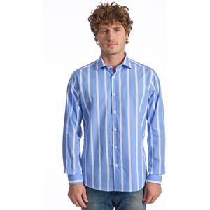 Baldinini - Overhemden - Blauw - Elegante Gestreepte Shirt Slim Fit