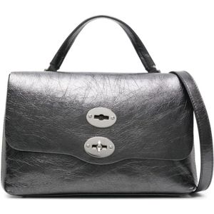 Zanellato, Zwarte Leren Tas met Studs Zwart, Dames, Maat:ONE Size