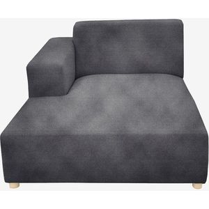 Earl velvet chaise longue links mid grey