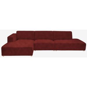 Earl Velvet 4-zits Bank Chaise Longue Links Otto Longue Rechts Wine Red