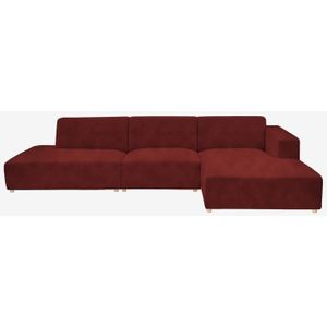 Earl Velvet 4-zits Bank Chaise Longue Rechts Otto Longue Links Wine Red