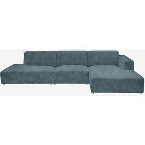 Earl Velvet 4-zits Bank Chaise Longue Rechts Otto Longue Links Grijs Blauw