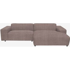 King 3-zits Bank Chaise Longue Rechts Dentro Brown