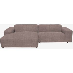 King 3-zits bank chaise longue links dentro brown