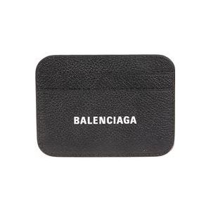 Balenciaga Zwarte Leren Creditcard Portemonnee , Black , Dames , Maat: ONE Size